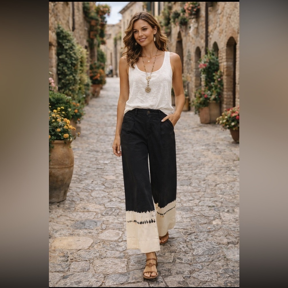 ANTHROPOLOGIE Fatima Dip-Dyed Wid-Leg Pants Size 23.